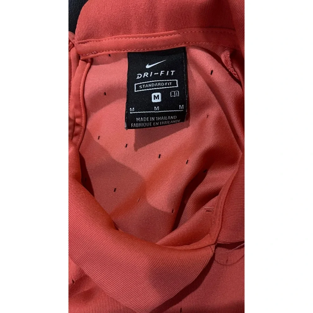 Nike Ace Jacquard Dri Fit Polo Womens‎ Medium Coral Golf Shirt CK5846-814